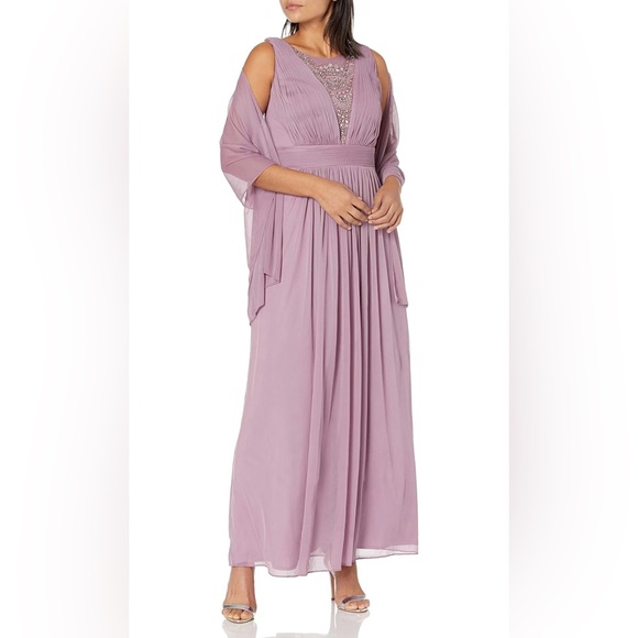 Alex Evenings Women's A-line Dress with Shawl - Picture 10 of 14